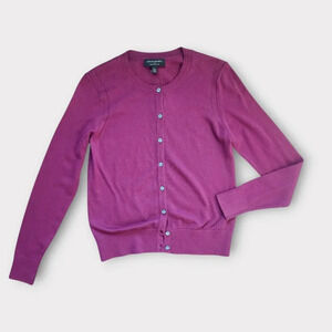 Banana Republic Cardigan Sweater XS Purple Cotton Cashmere Luxe